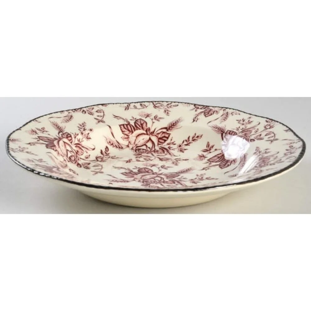 Wood & Sons Colonial Rose Pink Rim Soup Bowl 8